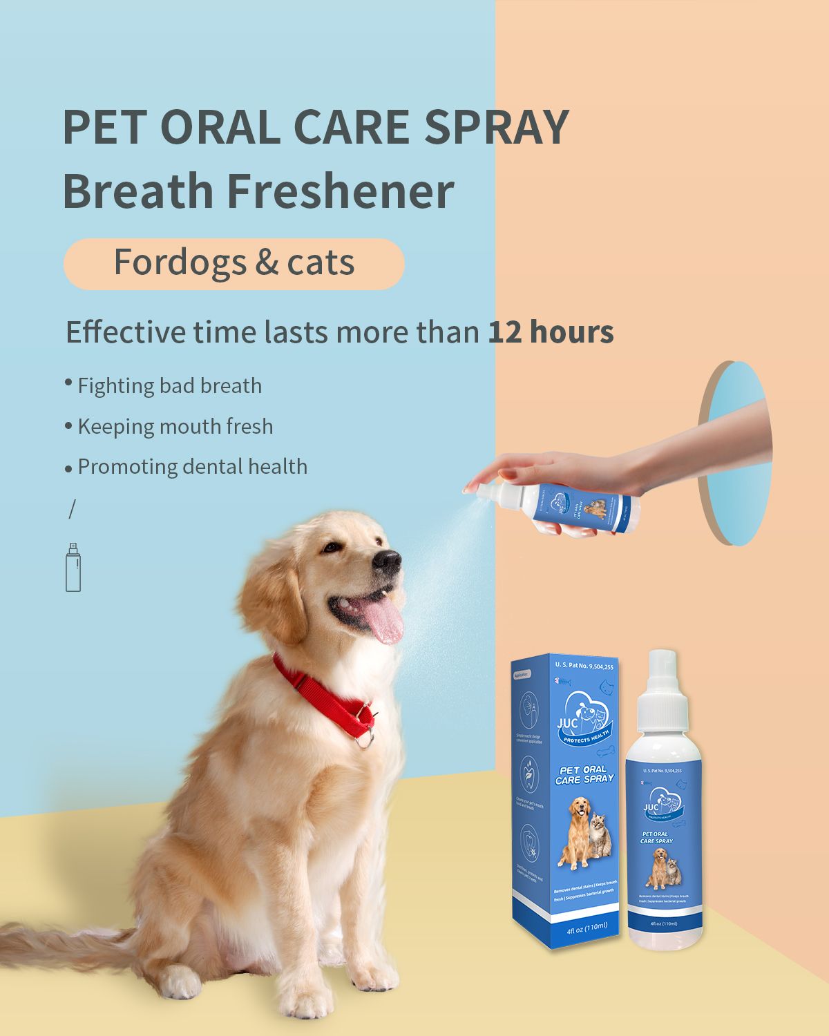 Dog Breath Freshener for Dogs & Cats Teeth Cleaning Spray