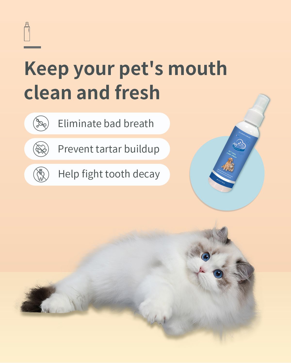 Dog Breath Freshener for Dogs & Cats Teeth Cleaning Spray