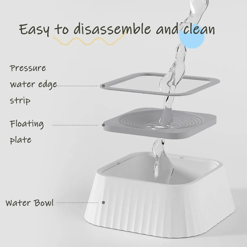 Pets Dog Cat Bowl Floating Bowl Water Drinker Not Wet Mouth Splash